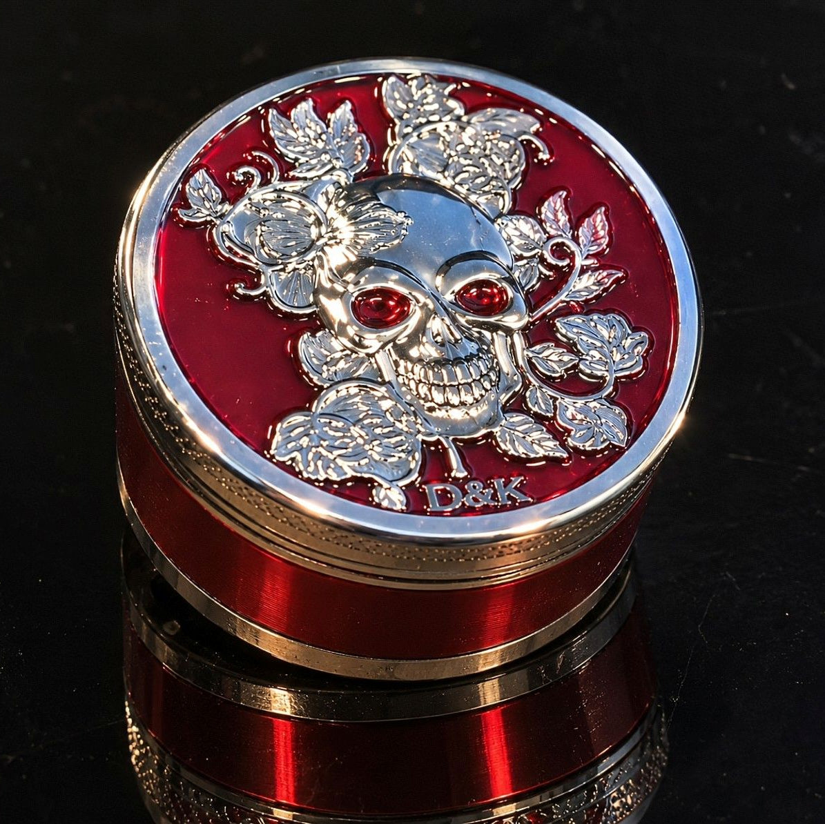 Grinder Tête de Mort – Rouge, Bleu ou Vert - Style Rock Biker