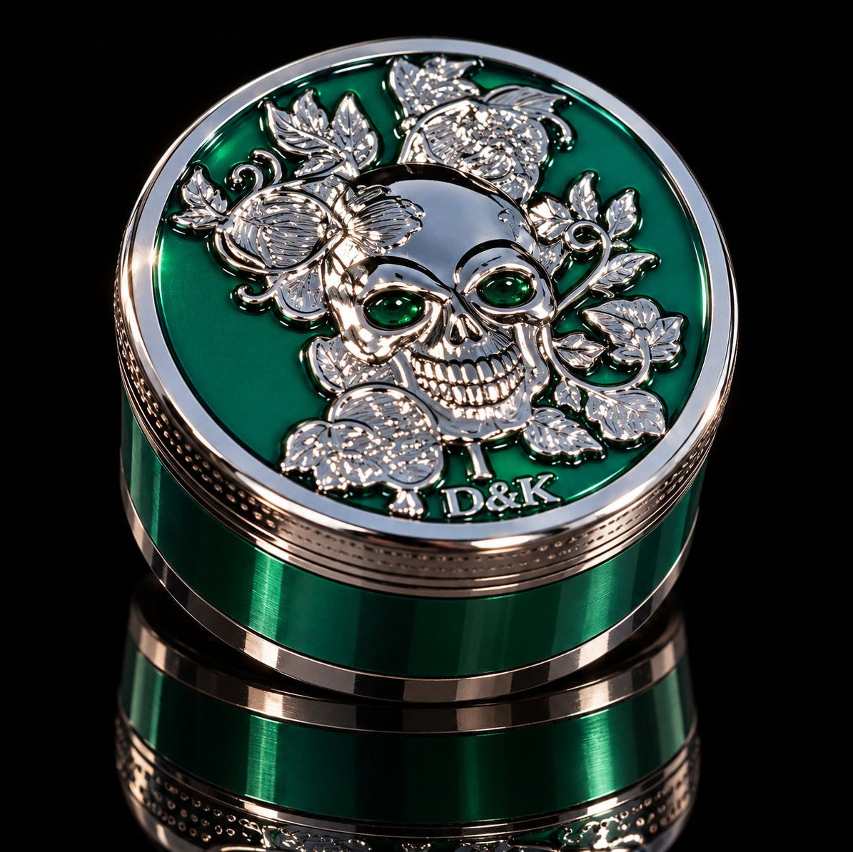 Grinder Tête de Mort – Rouge, Bleu ou Vert - Style Rock Biker