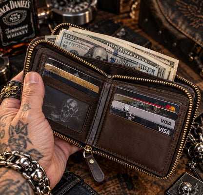 Portefeuille Vintage Biker - Moto Custom