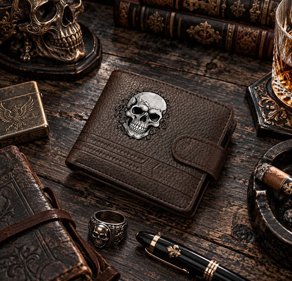 Portefeuille Vintage Biker - Skull Classic