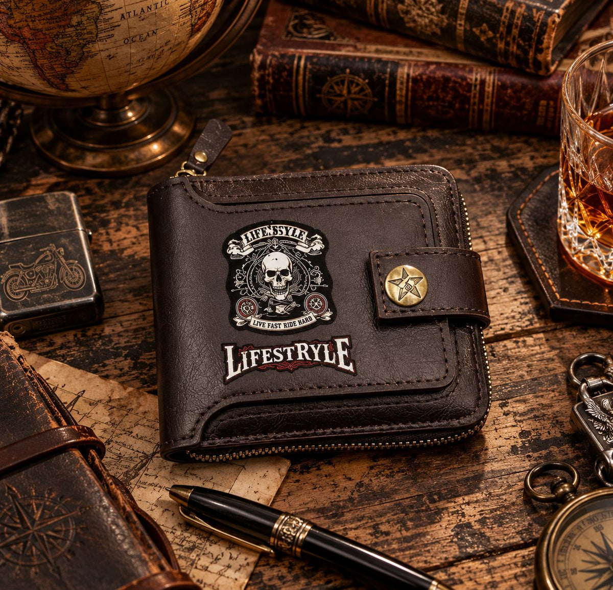 Portefeuille Vintage Biker - Skull Lifestyle