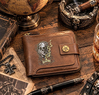 Portefeuille Vintage Biker - Skull Brave Art