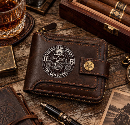 Portefeuille Vintage Biker - Old School Skull 13