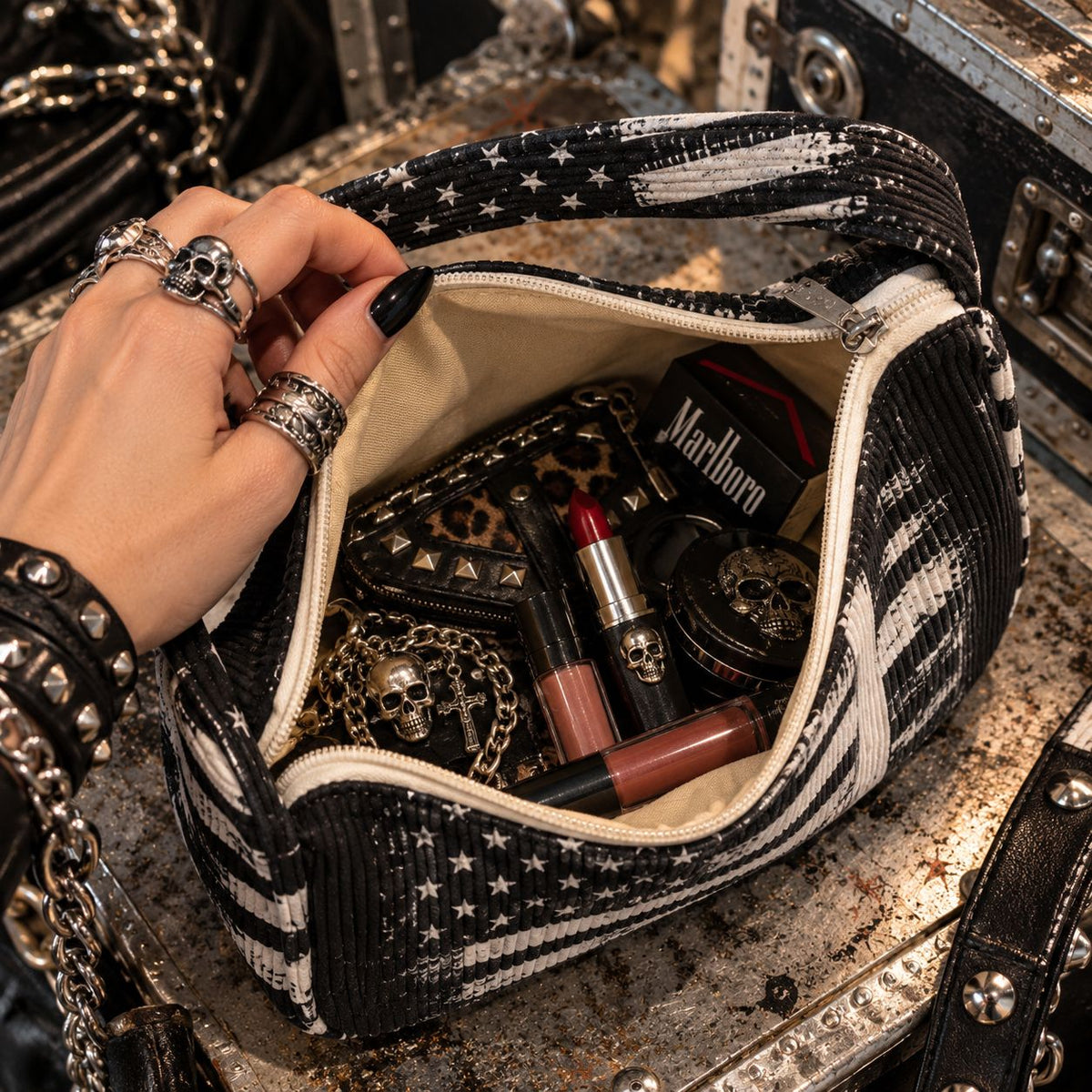 Sac à Main Drapeau Américain Femme – Style Biker US